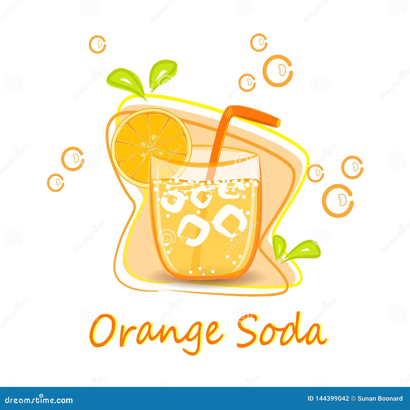 A Glass of Fresh Orange Soda. Stock Illustration Illustration of