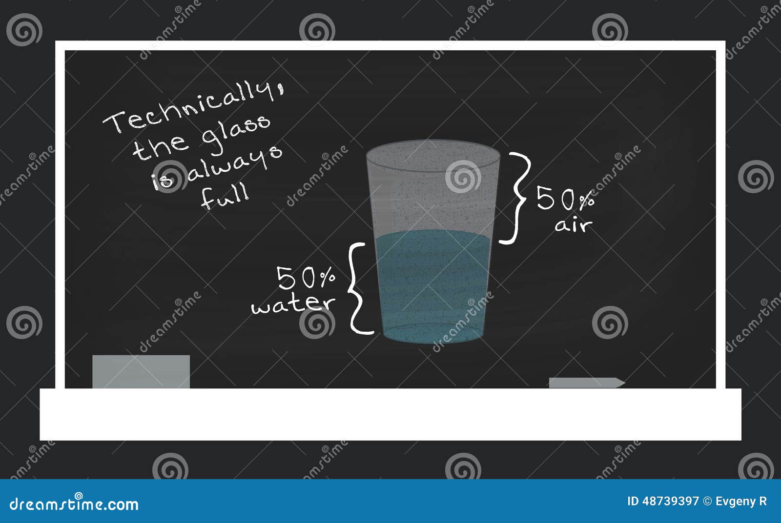 The Glass is always Full stock illustration. Illustration of blackboard 48739397