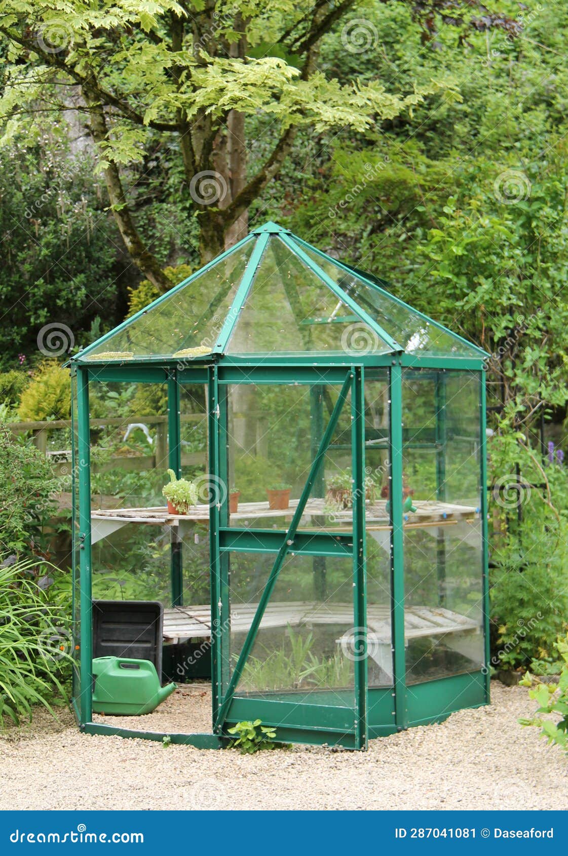 Glass Garden Greenhouse. stock image. Image of shrine 287041081