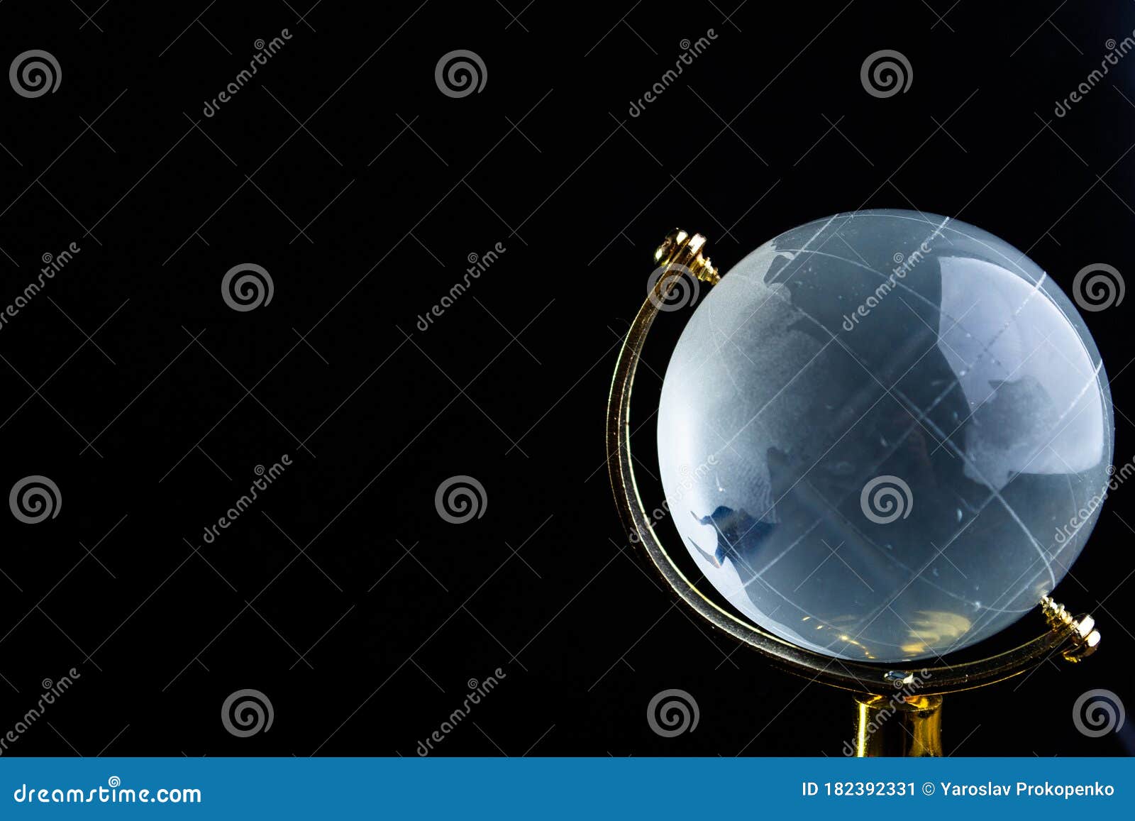 Glass Globe on a Black Matte Background Stock Image Image of eurasia