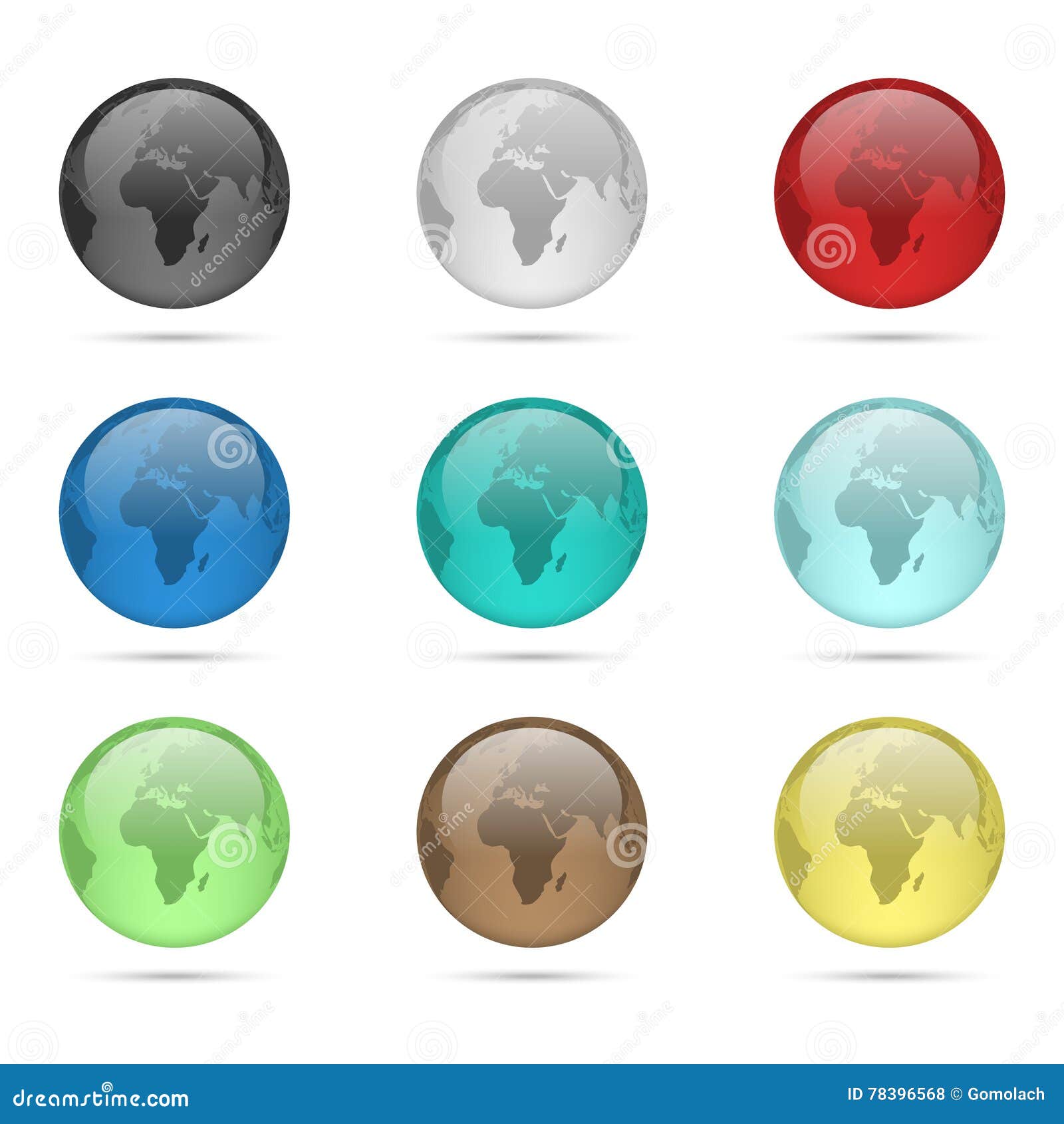 Glass globe set stock vector. Illustration of white, communication