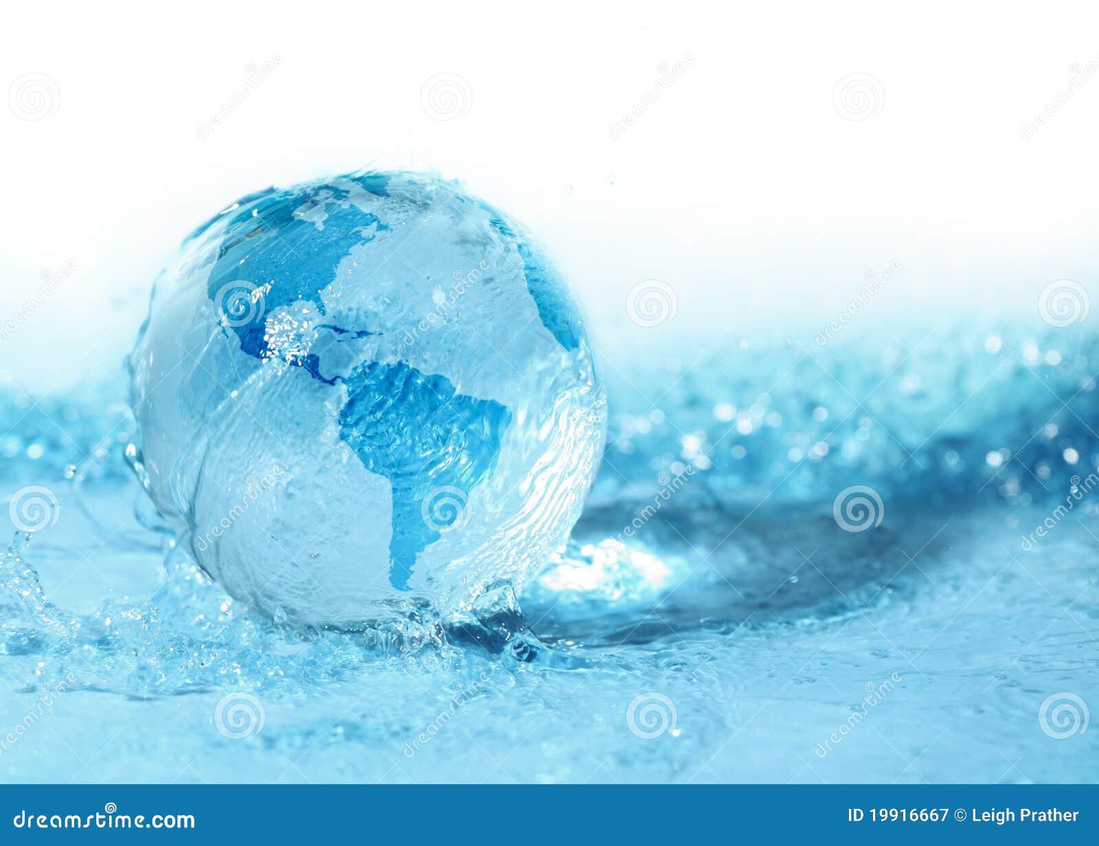 glass globe in water