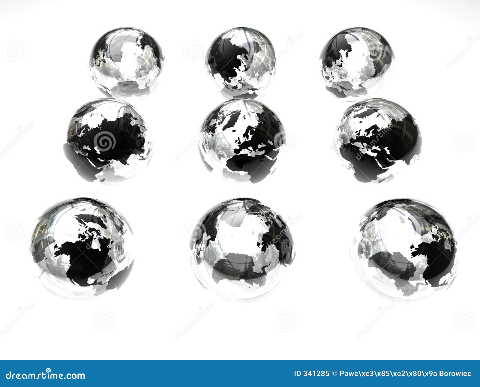 Glass globes stock image. Image of transparent, reflections 341285