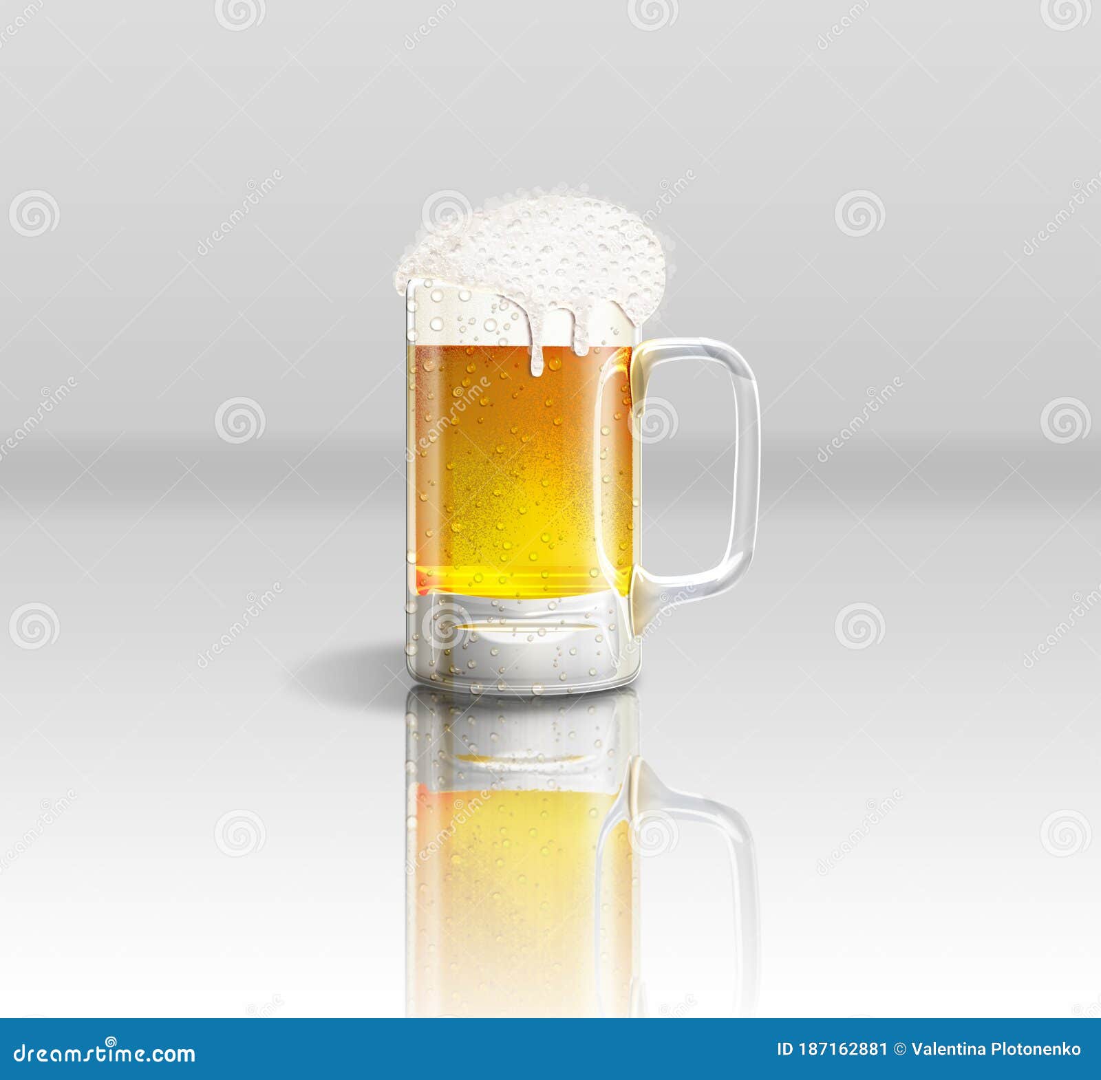 Glass Goblet for Beer,a Wonderful Element Stock Illustration
