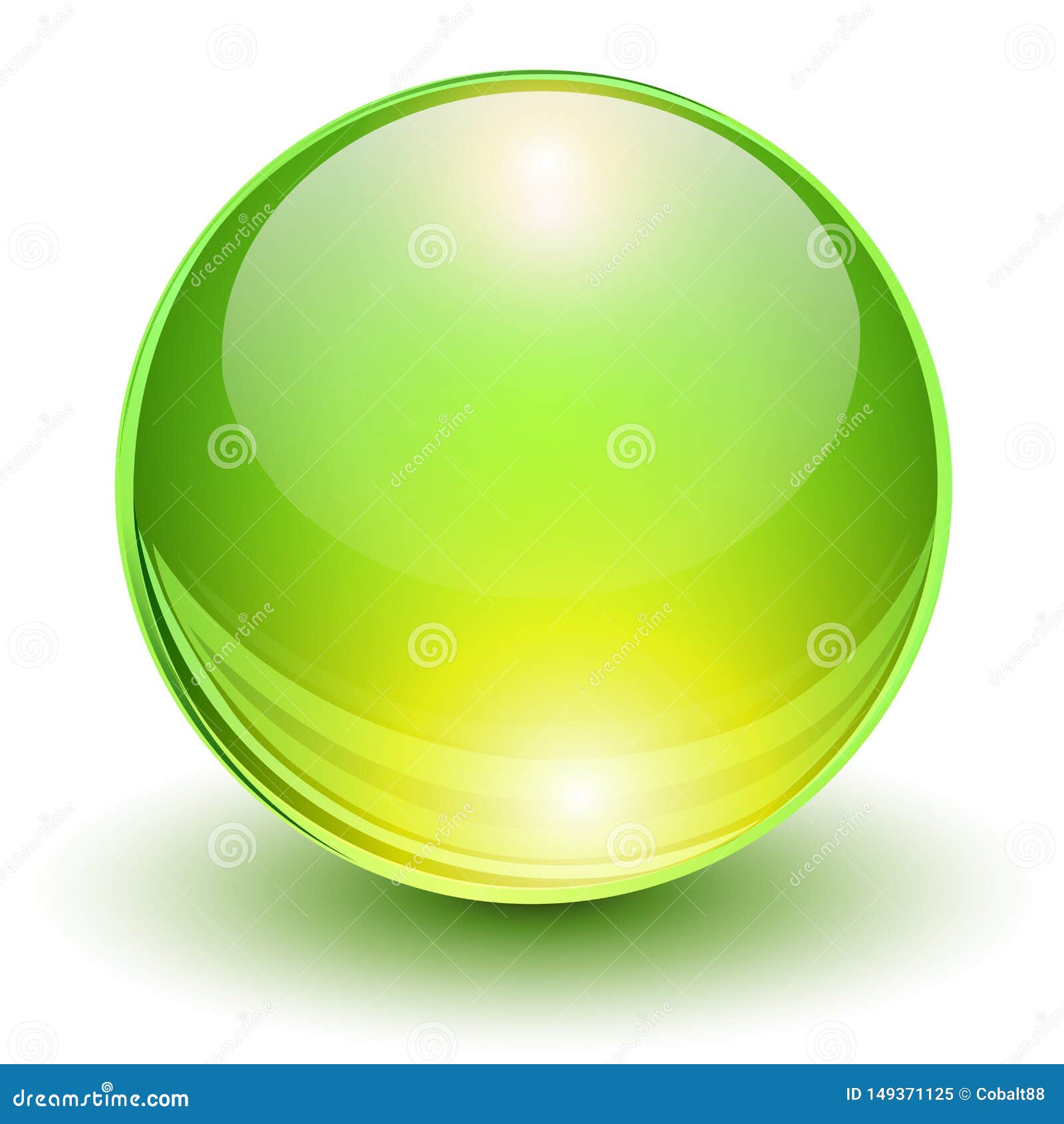 Glass green ball, 3D icon stock vector. Illustration of round 149371125