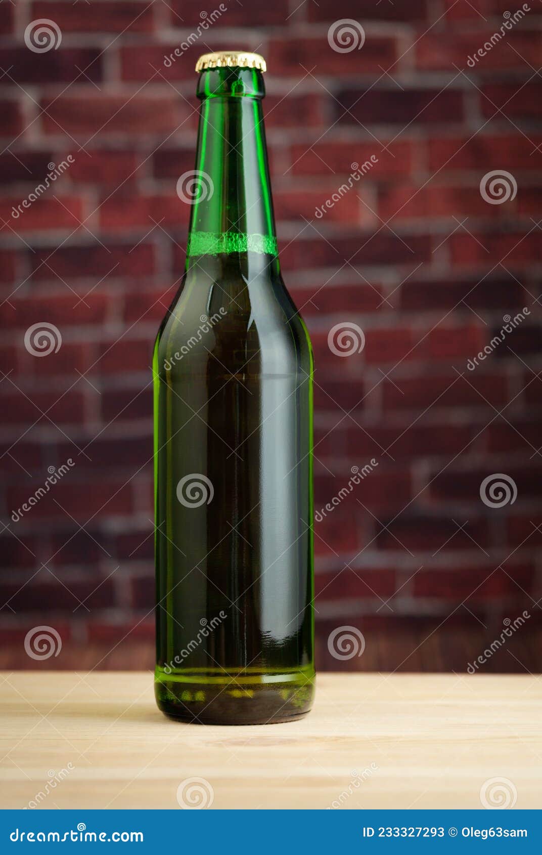Glass green beer bottle stock image. Image of green 233327293