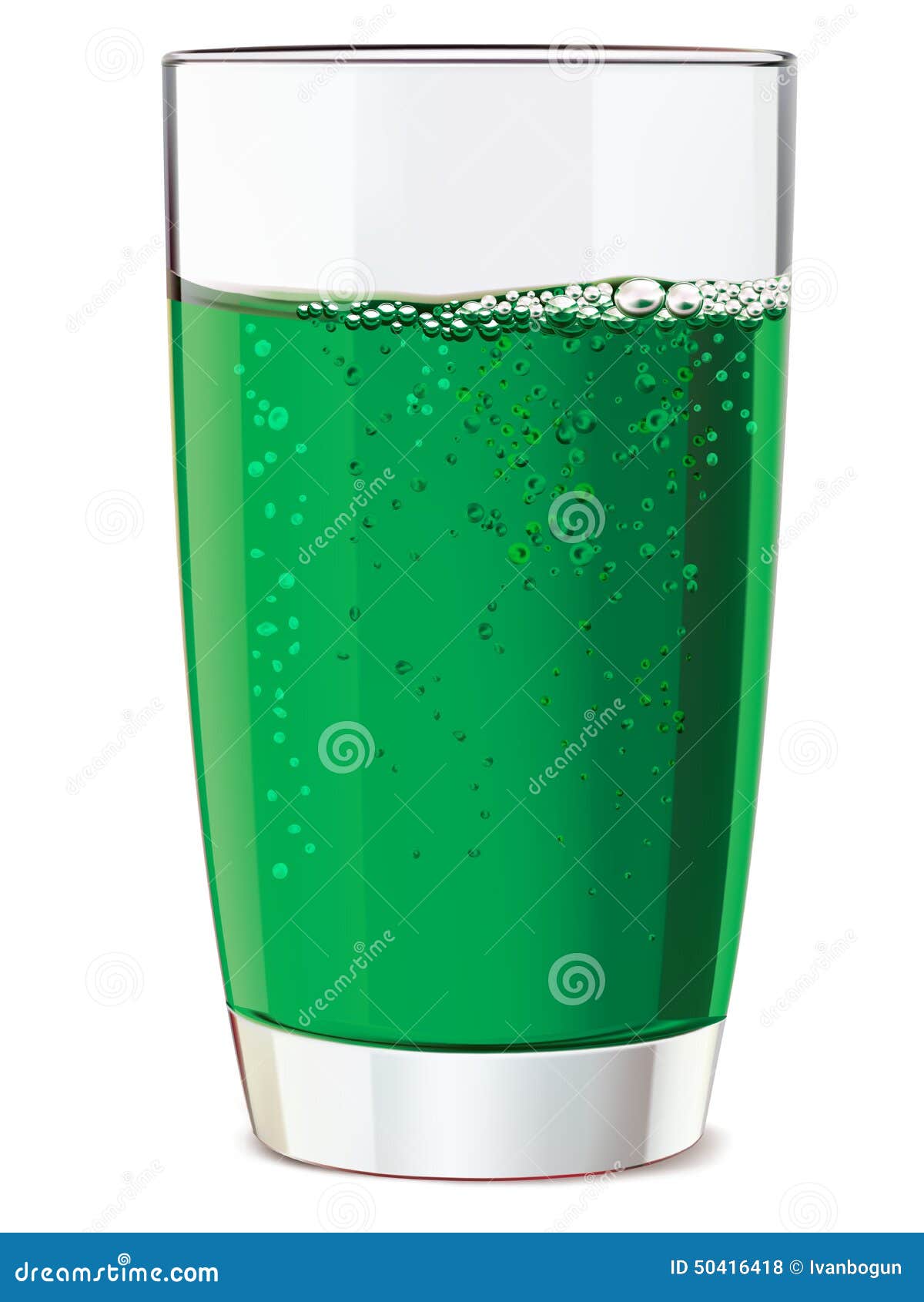 Glass of Green Juice, Isolated. Stock Vector Illustration of juicy