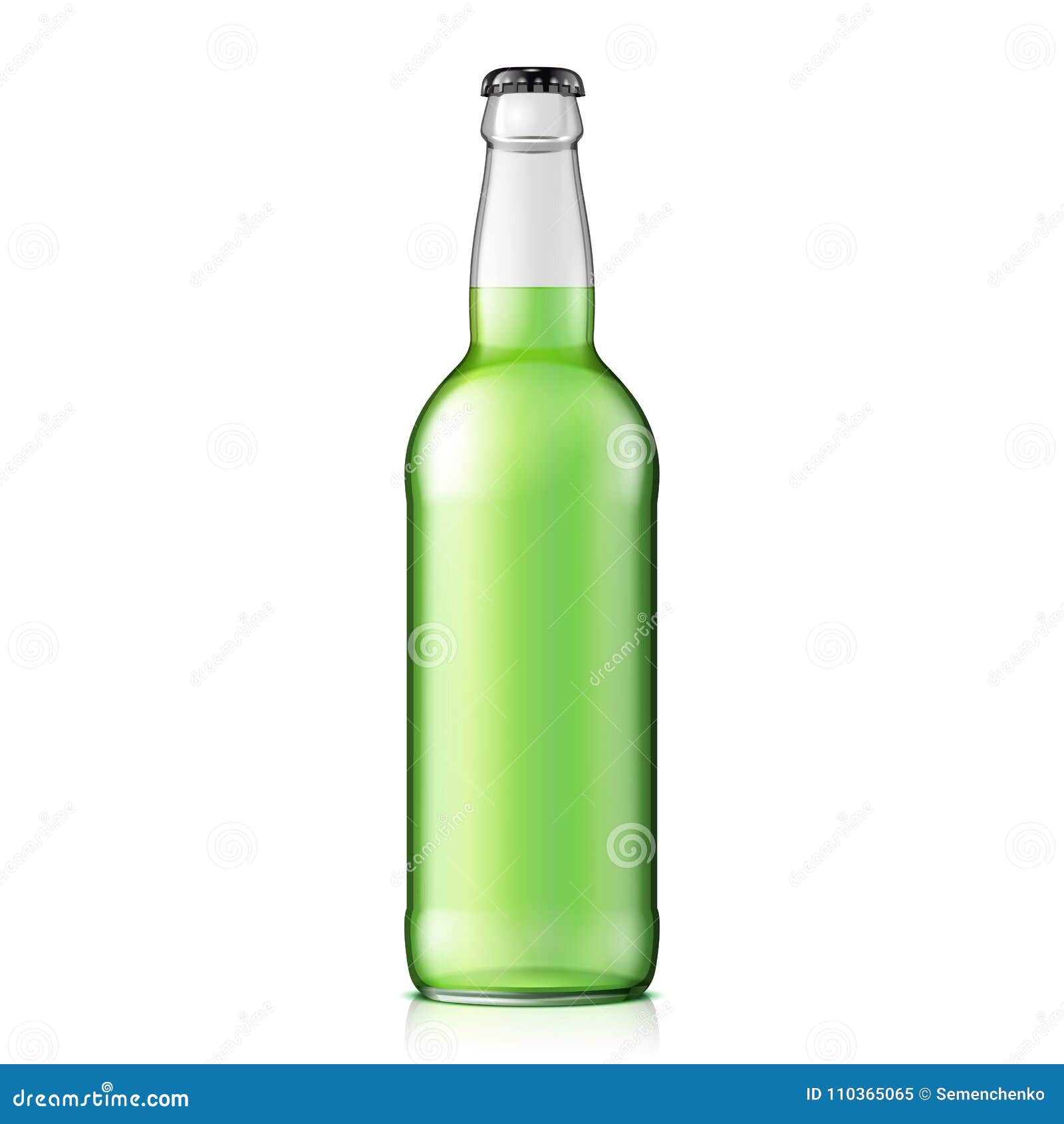 Download Glass Green Water Bottle. Carbonated Soft Drink. Mock Up Template. Illustration Isolated On ...