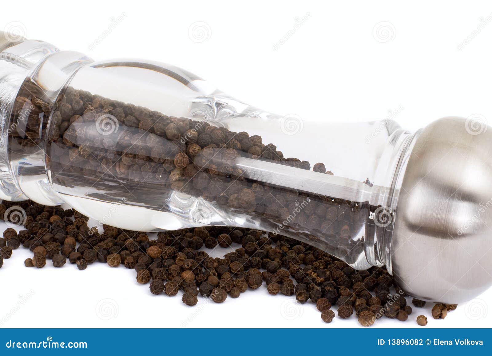 Glass Grinder of Pepper Isolated on a Stock Photo Image of mirror