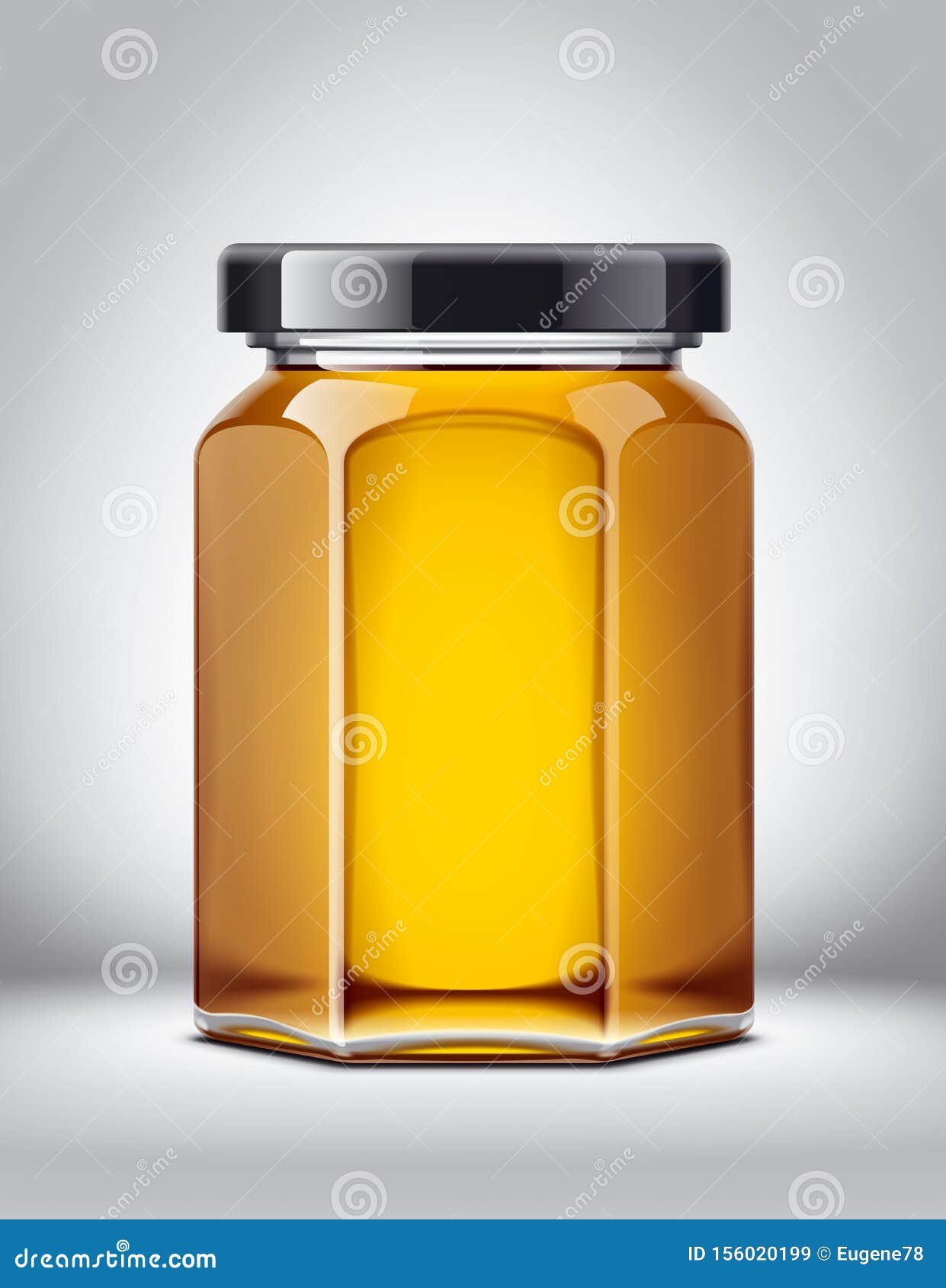 Download Glass Honey Jar Mockup Stock Vector Illustration Of Gold 156020199