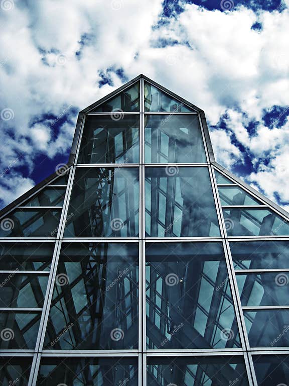 Glass house stock photo. Image of house, cloudy, shine 4309020