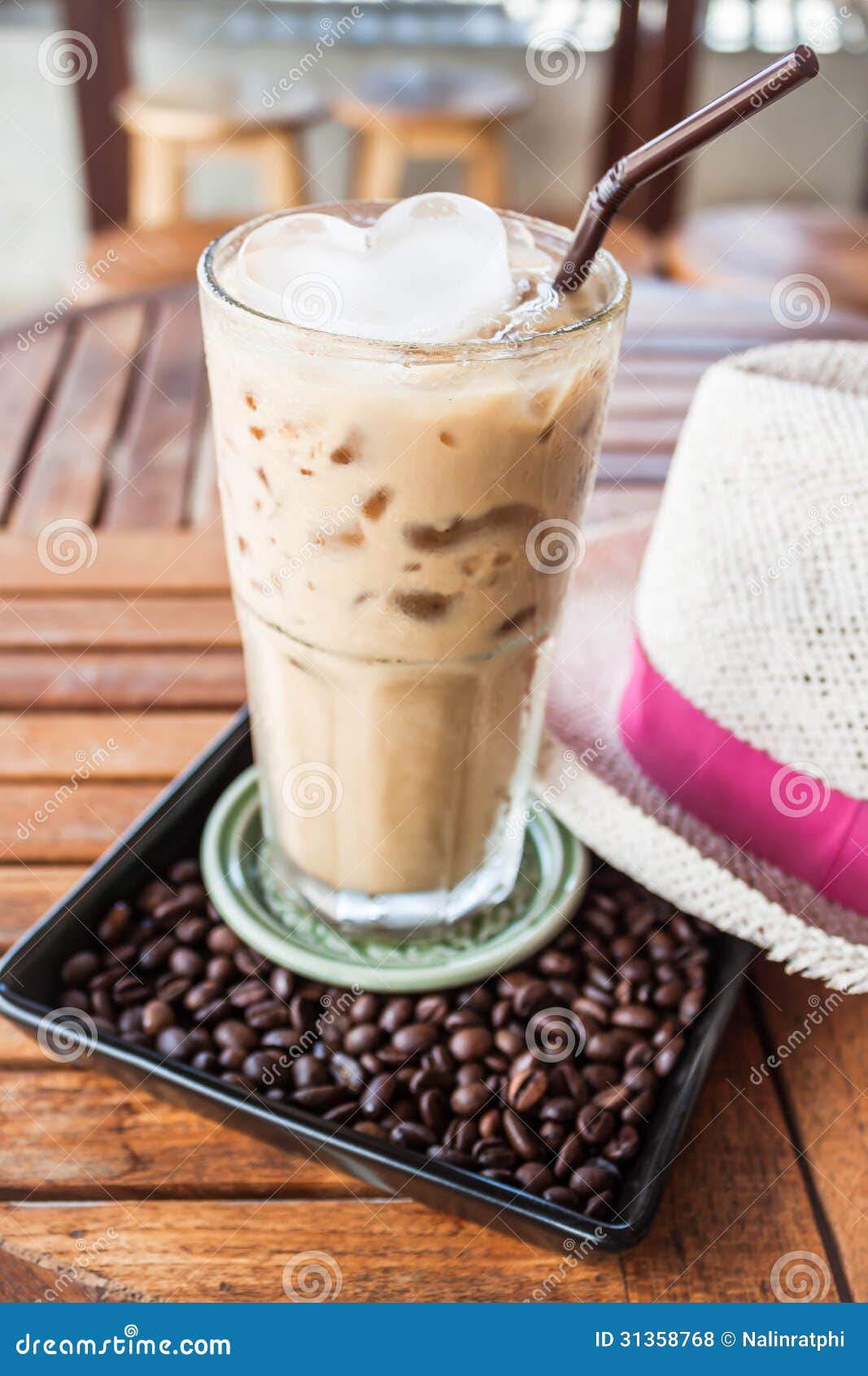 A Glass of Iced Coffee at Bar Stock Photo Image of refreshment