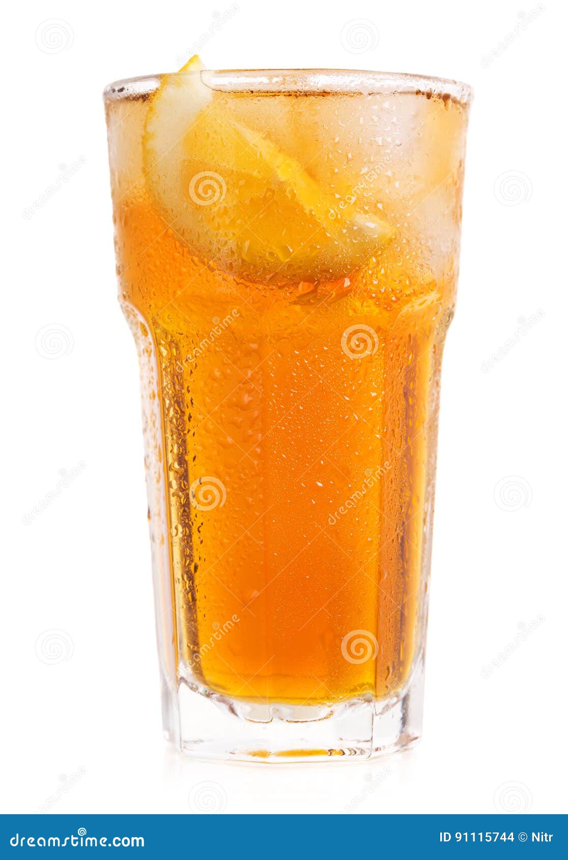 Glass of Iced Tea with Lemon on White Background Stock Photo Image of lemon, healthy 91115744