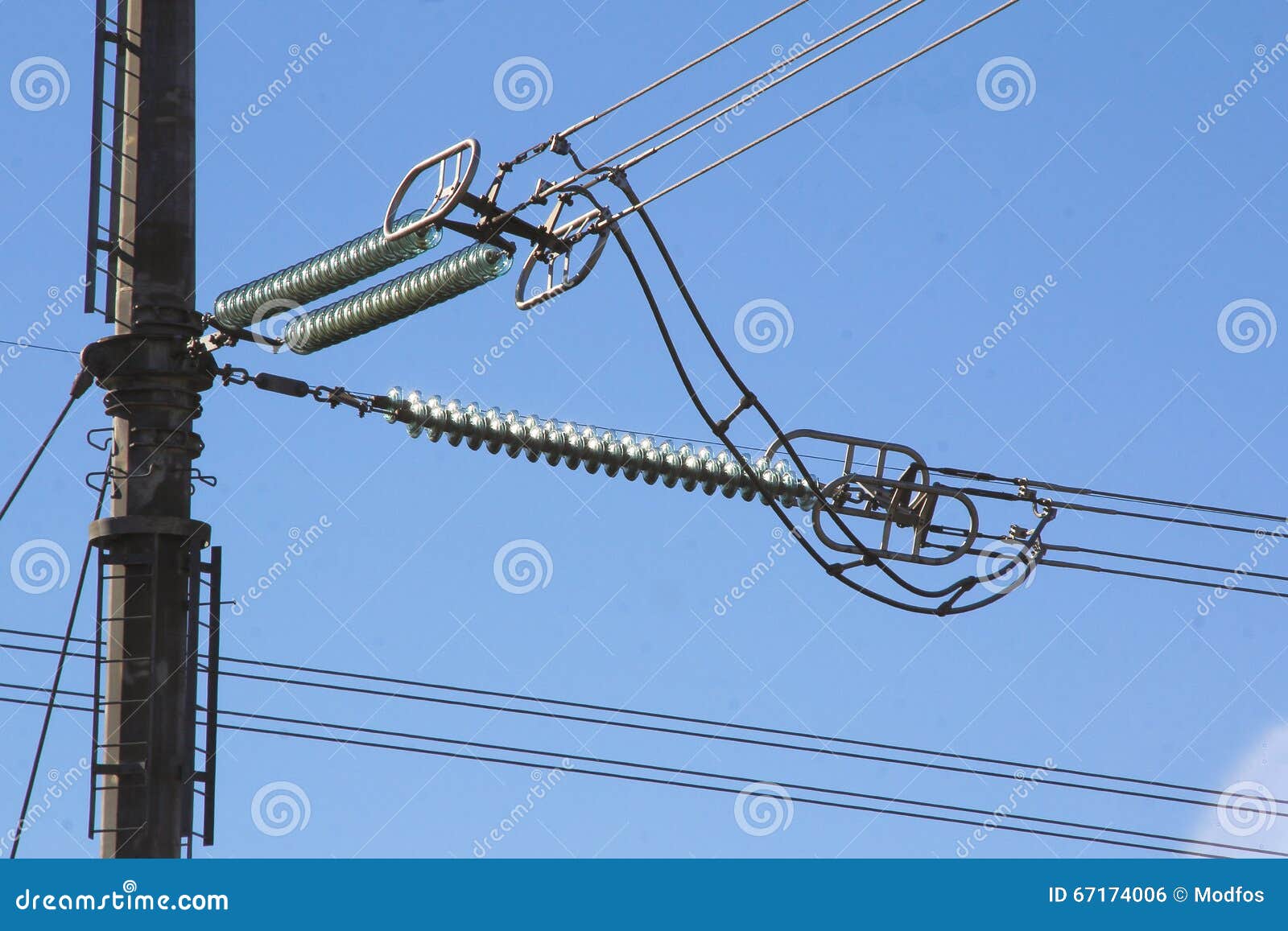 Glass Insulators on Power Line Stock Photo Image of electricity