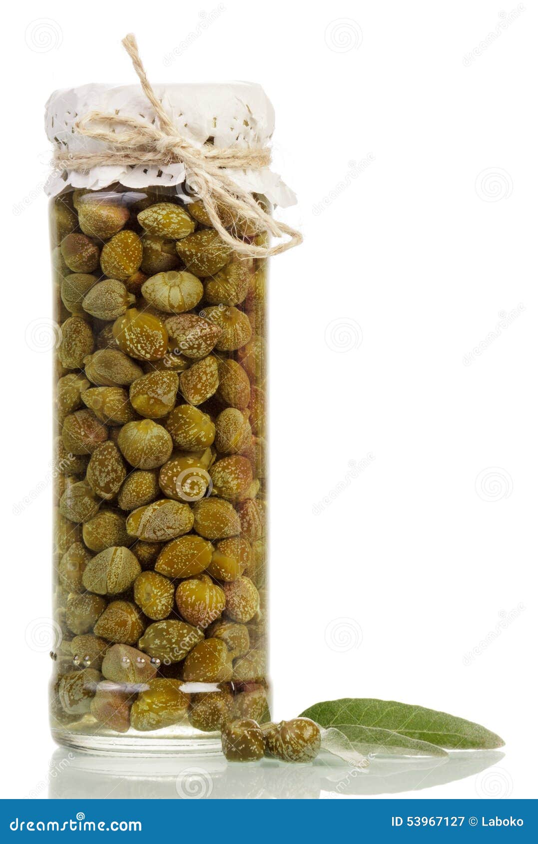Glass jar with capers stock image. Image of canned, capers 53967127