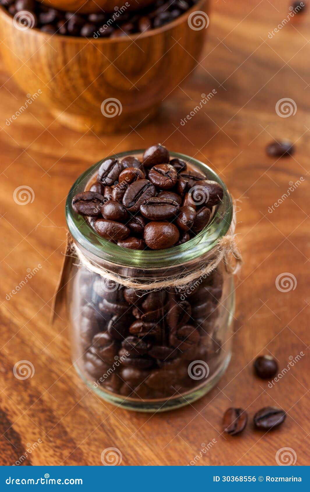Glass Jar with Coffee Beans Stock Photo Image of roasted, chest 30368556