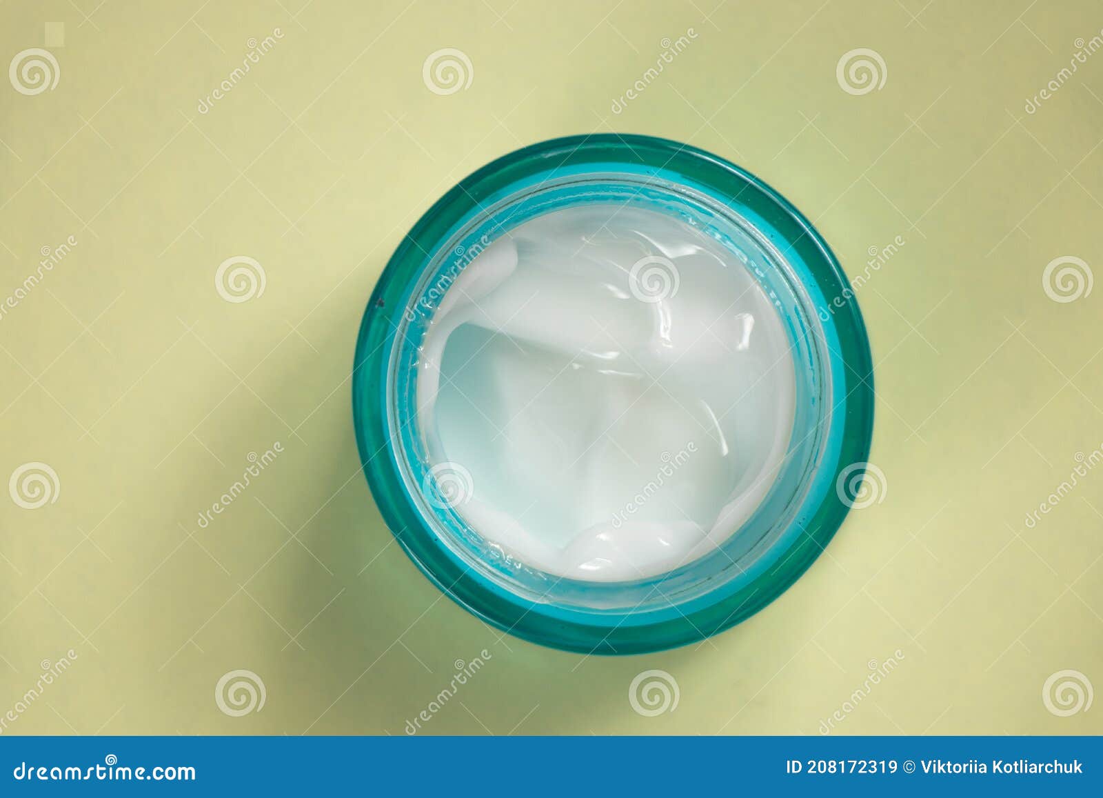 Glass Jar with Face Cream on Isolated Background Closeup Stock Image