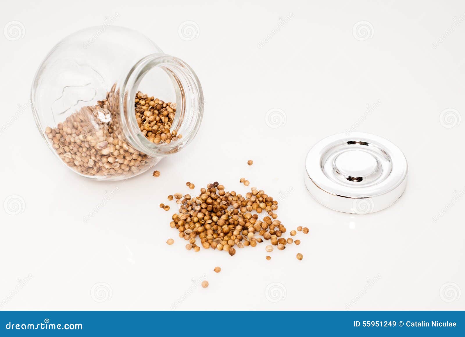 Glass Jar Full of Coriander Seeds Stock Image Image of asia, glass