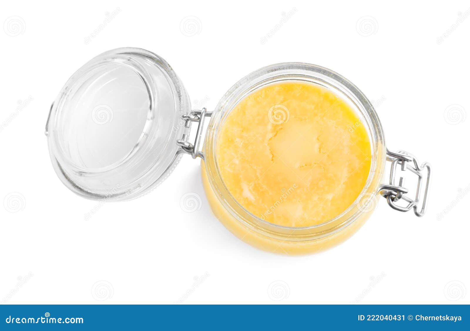Glass Jar of Ghee Butter Isolated on White, Top View Stock Image Image of dairy, ghee 222040431