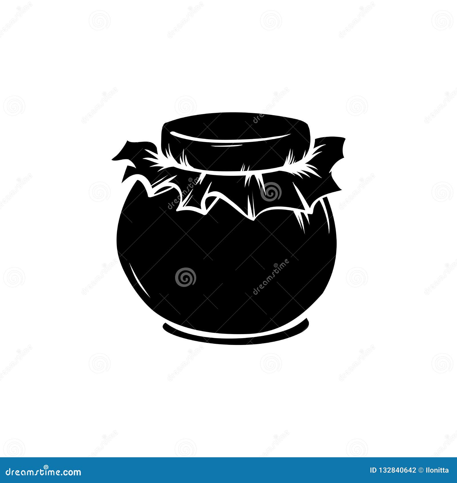 Glass Jar With Honey Silhouette Vector Stock Vector 