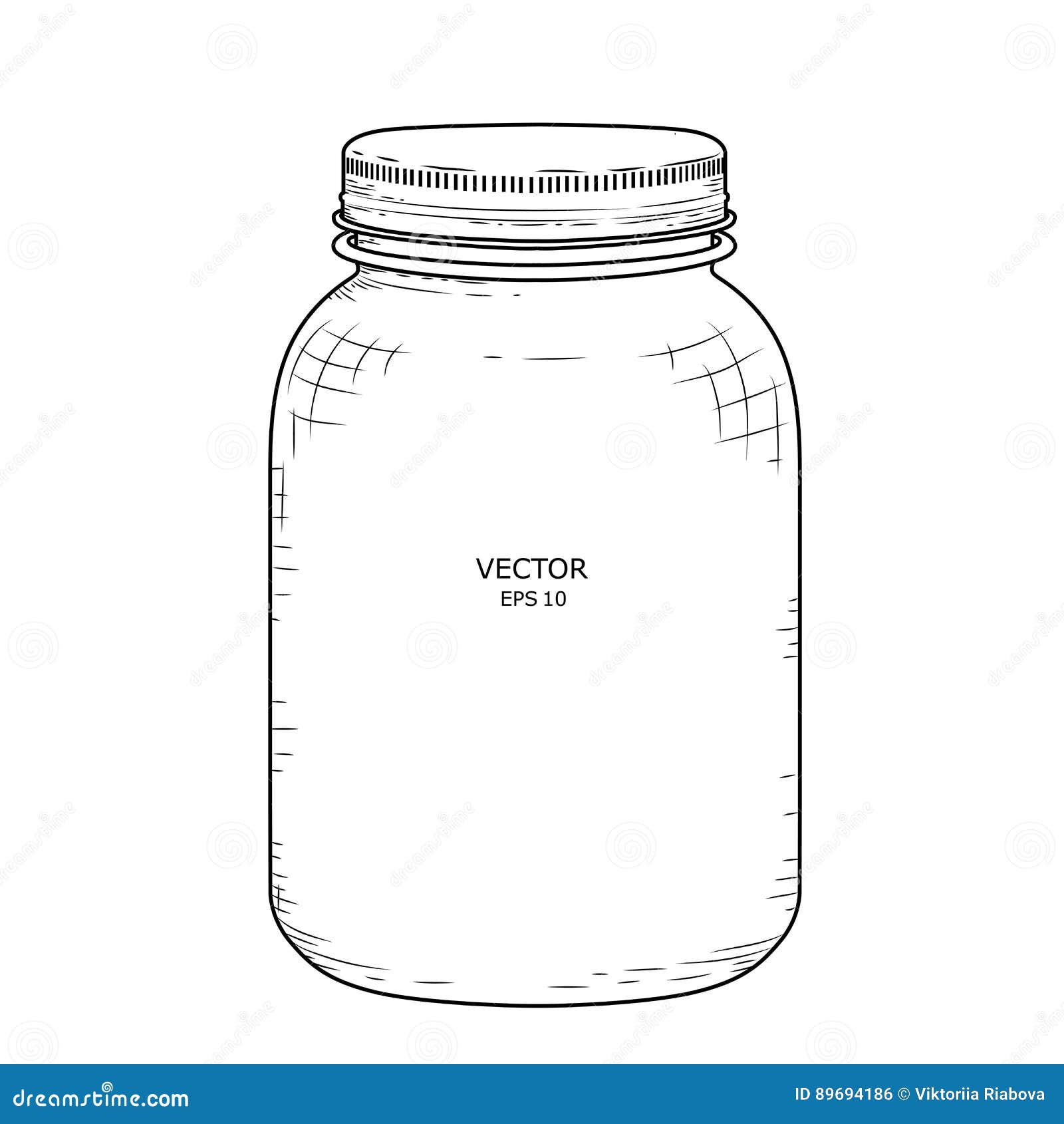 Glass Jar with Lid. Vector Illustration Stock Vector Illustration of