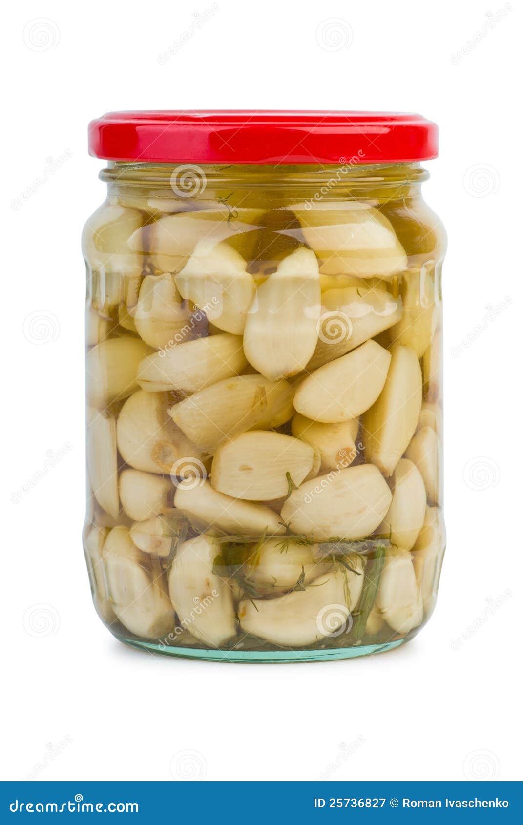 Glass Jar with Marinated Garlic Stock Image Image of clove, piquant