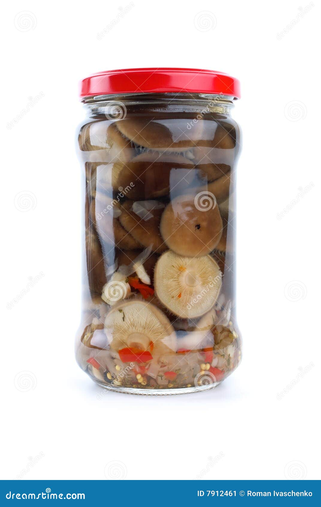 Glass Jar With Marinated Suillus Mushrooms RoyaltyFree Stock Photo