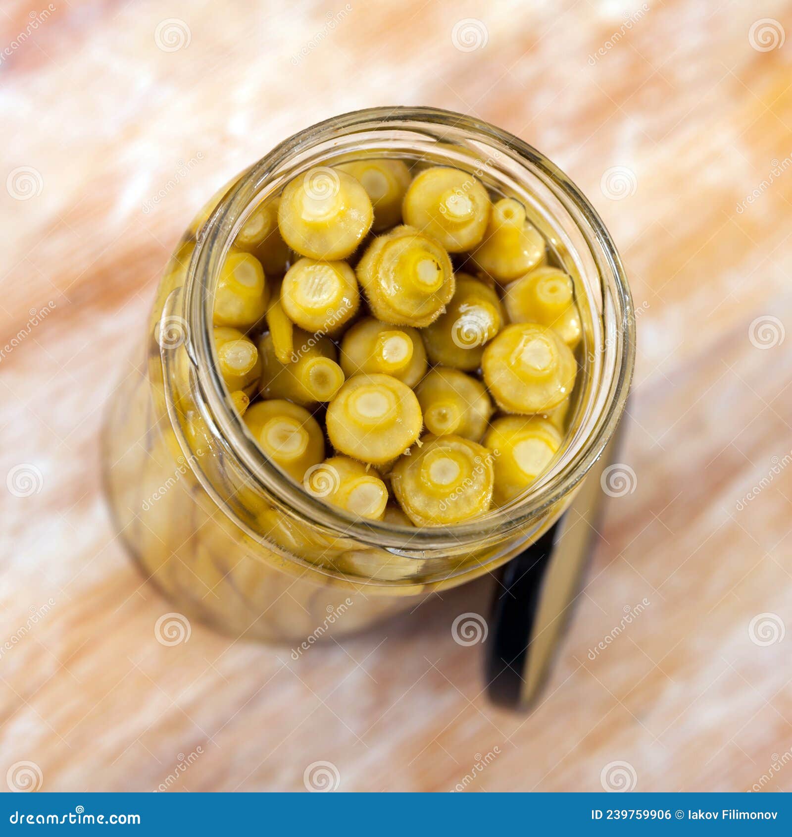 Glass Jar with Marinated Okra on Table Stock Photo Image of fermented, marinated 239759906