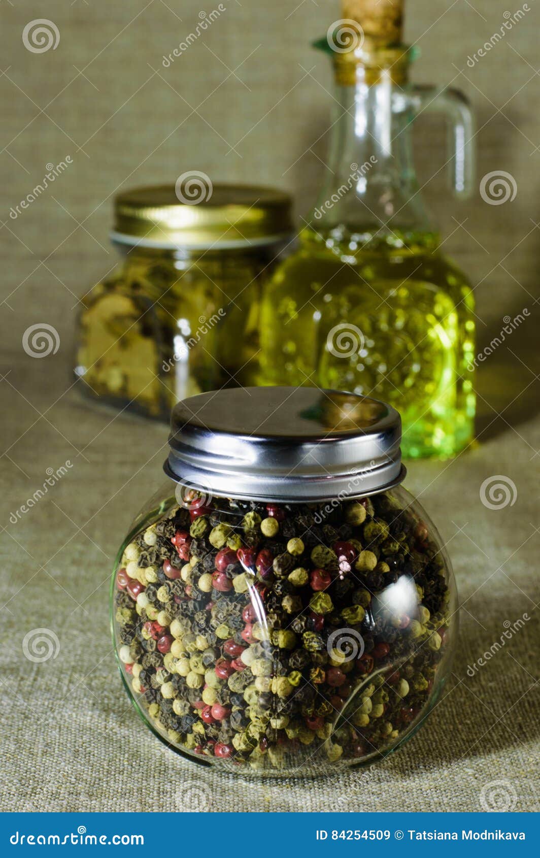 The Glass Jar with a Pepper. Stock Image Image of colorful, glass 84254509