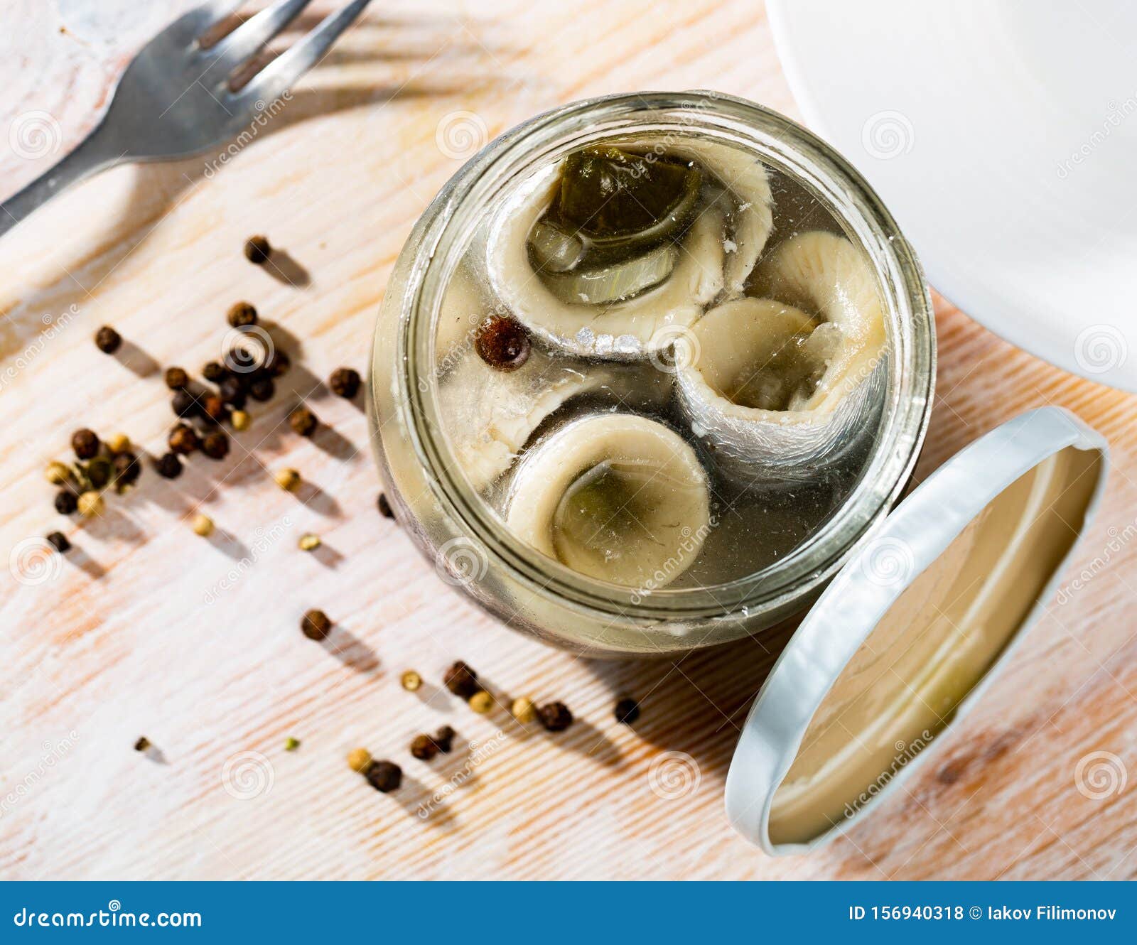 Glass Jar with Pickled Herring Stock Photo Image of lunch, norway