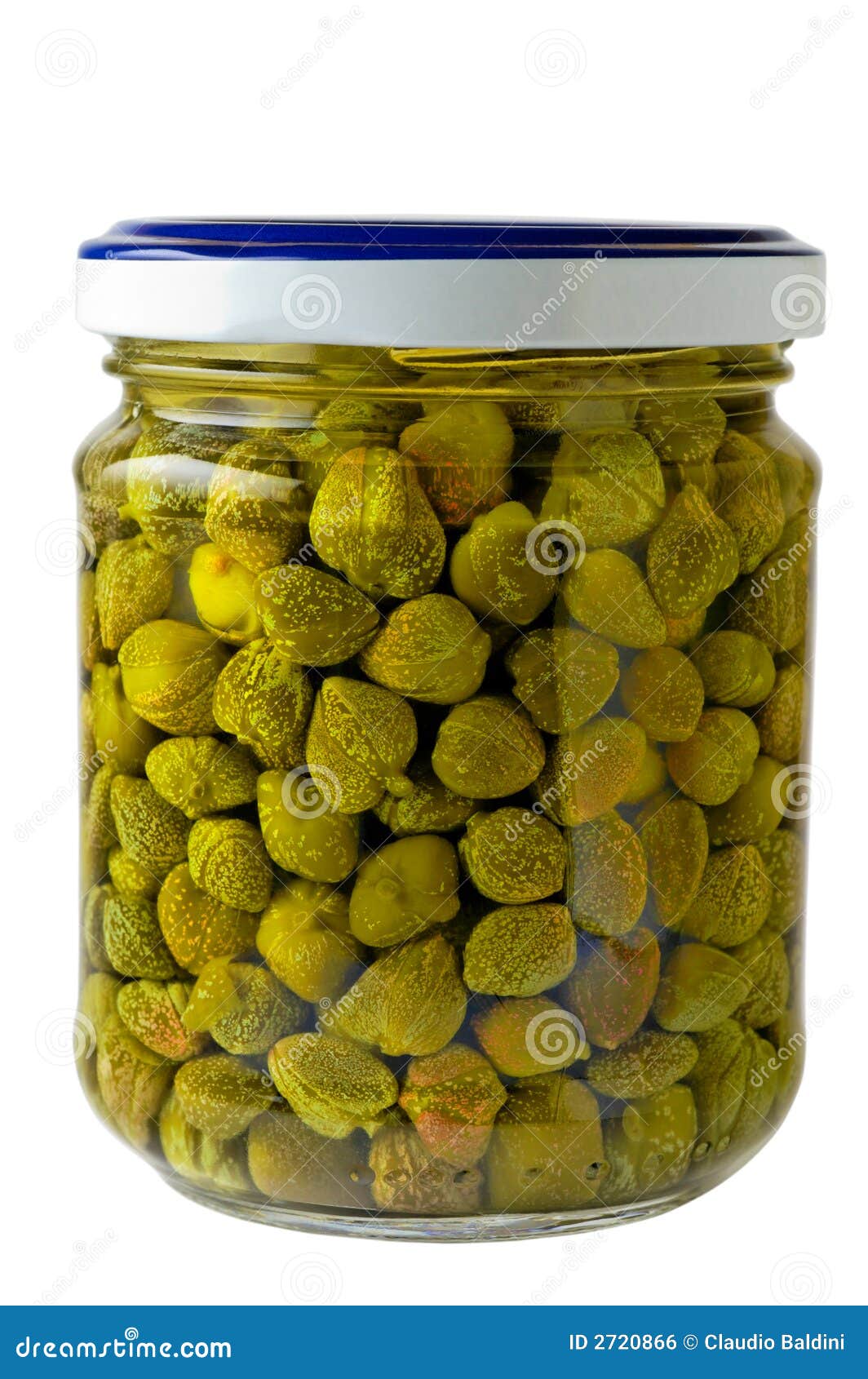 glass jar of preserved capers