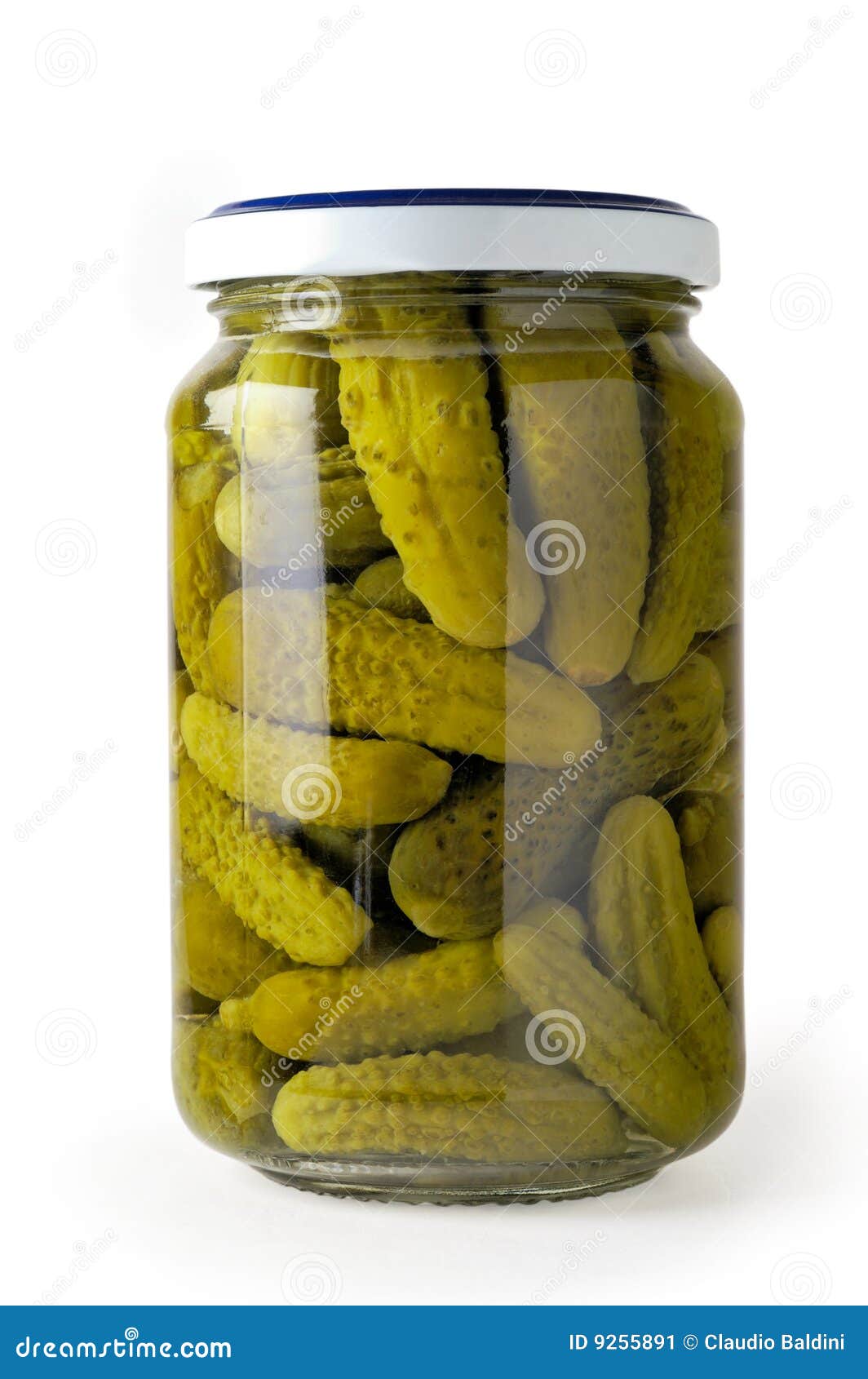 Glass Jar of Preserved Cucumbers Stock Image Image of vegetables