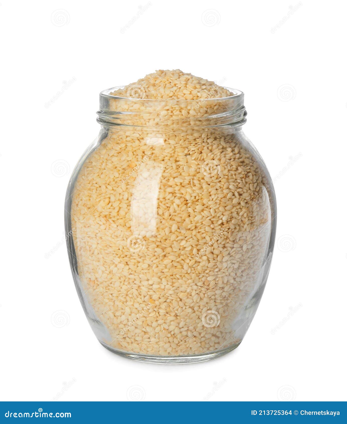 Glass Jar with Sesame Seeds on White Background Stock Photo Image of