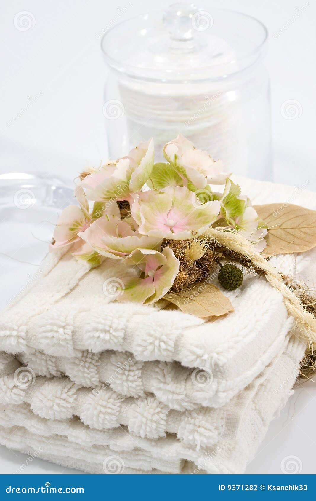 Glass jar and towels stock photo. Image of care, face 9371282