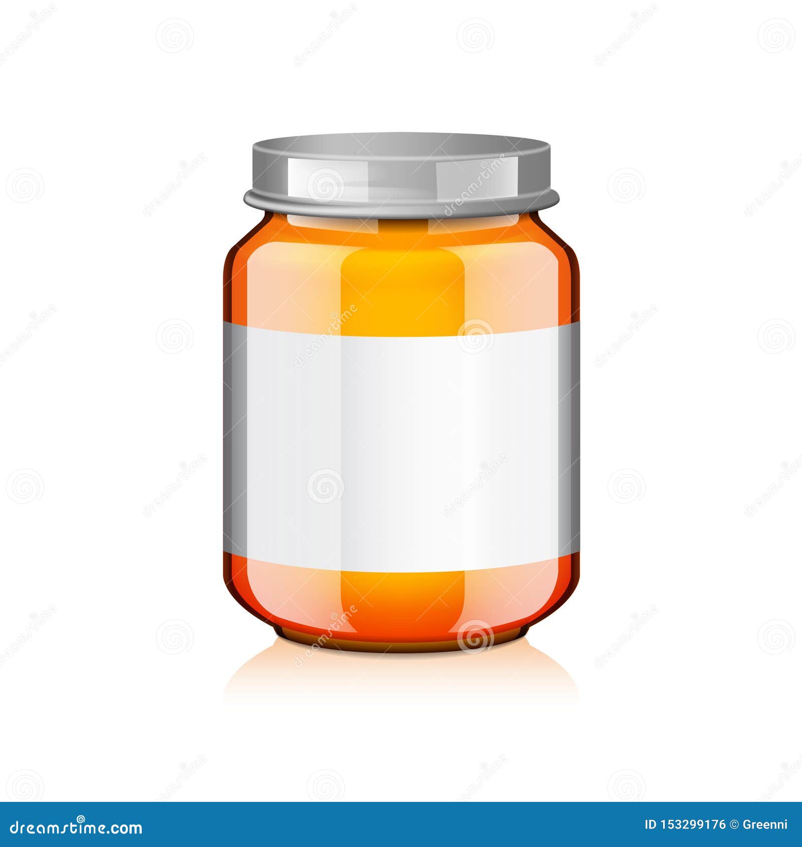 Download Glass Jar With White Label For Honey Jam Jelly Or Baby Food Puree Mock Up Template Stock Vector Illustration Of Container Glass 153299176