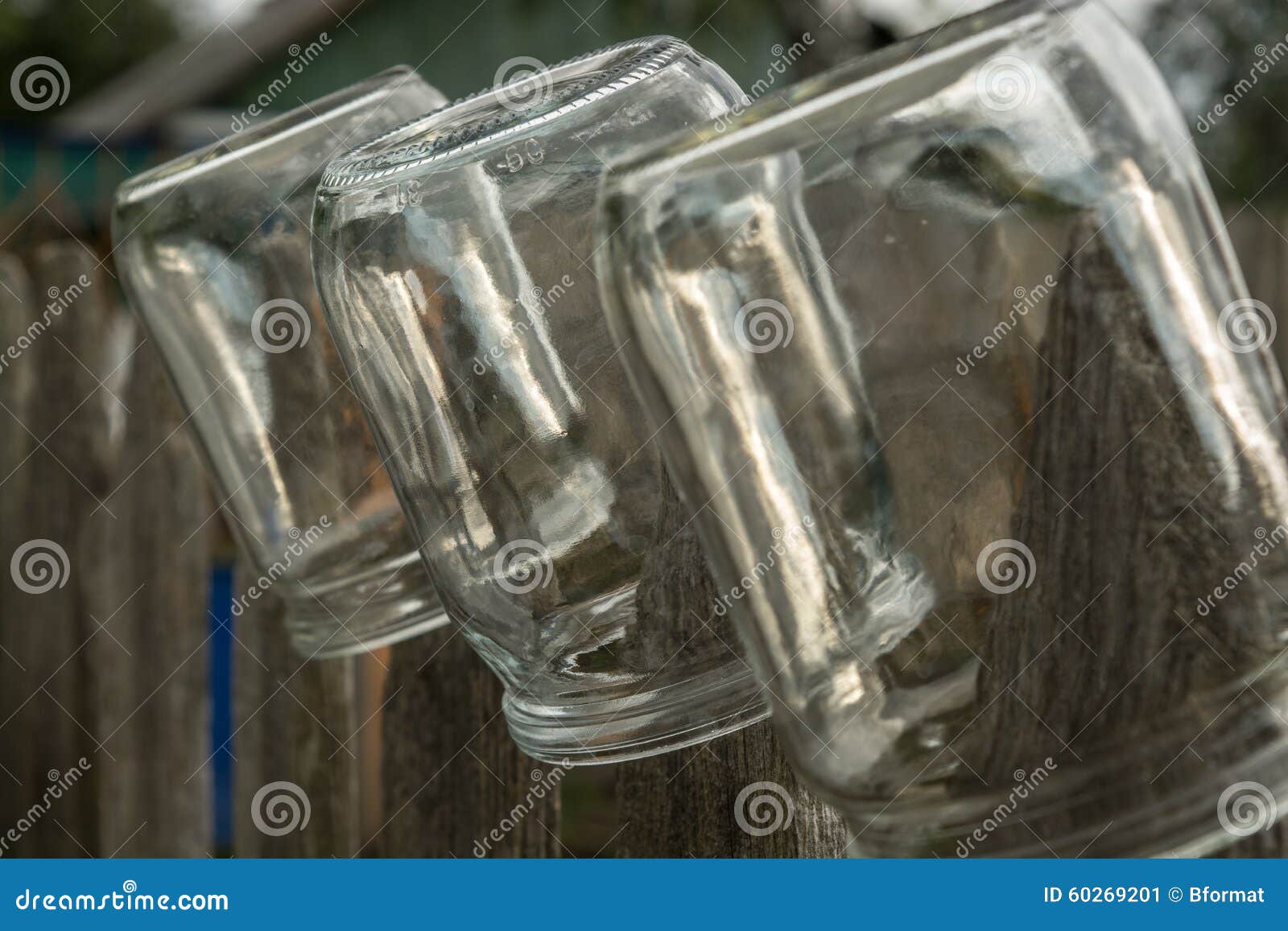 Glass jars drying stock image. Image of wood, glass, garden 60269201