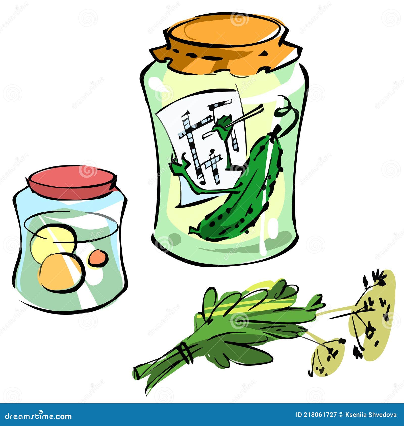 Glass Jars With Pickled Vegetables. A Pickled Cucumber Solves A