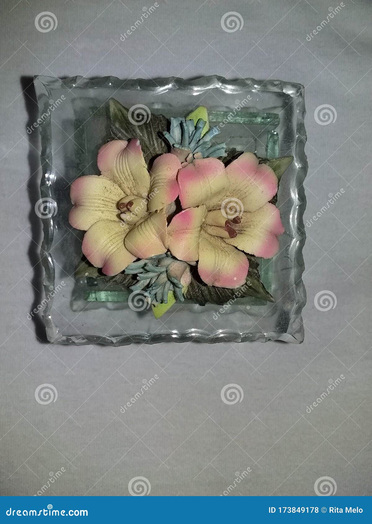 Glass Jewelery Holder with Manual Work in Biscuit Stock Photo Image of manual, biscuit 173849178