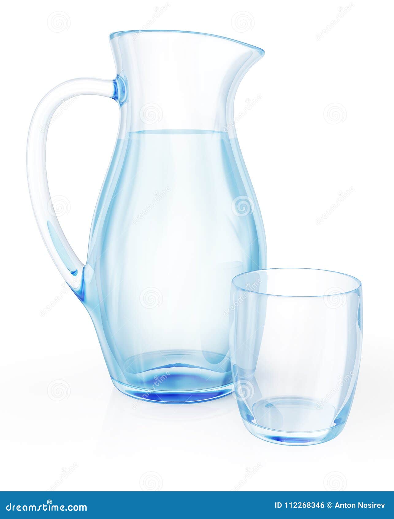 Glass Jugs Glass with Water. Stock Illustration Illustration of