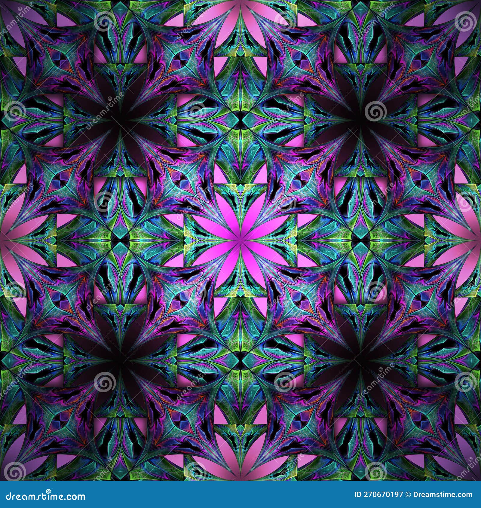 glass kaleidoscope square refract tile glow fractal glowing symmetrical pattern