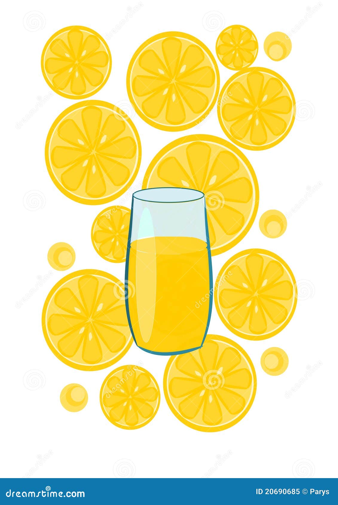 Glass with Lemon Juice Vector Stock Vector Illustration of green