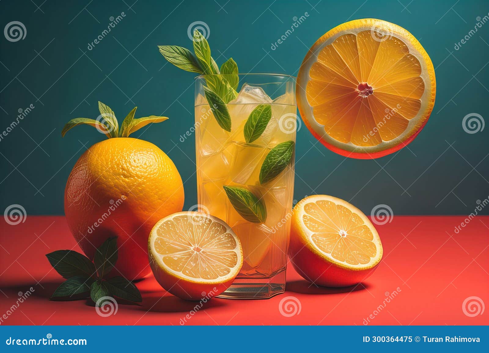 Glass of Lemonade with Fresh Lemons. Ai Generative Stock Image Image