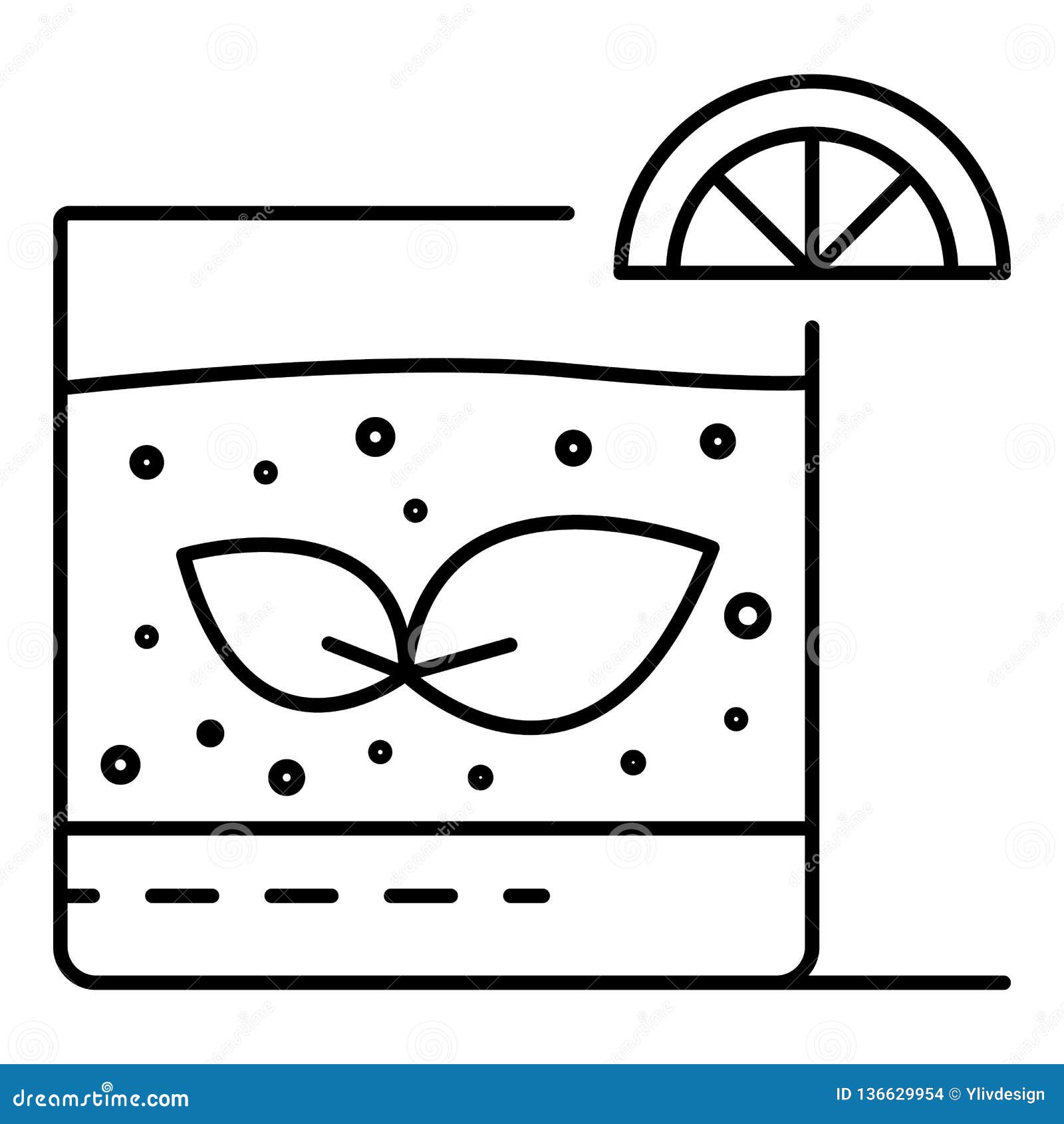 Glass Of Lemonade Icon, Outline Style Stock Vector Illustration of beverage, juice 136629954