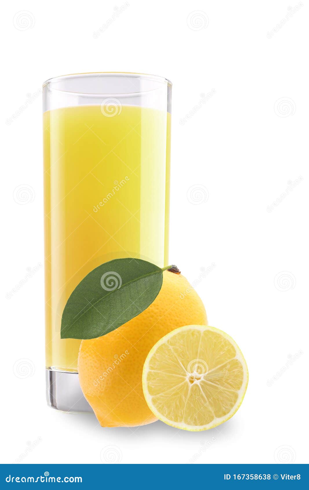 Glass of Lemonade with Lemon Isolated on White Stock Photo Image of