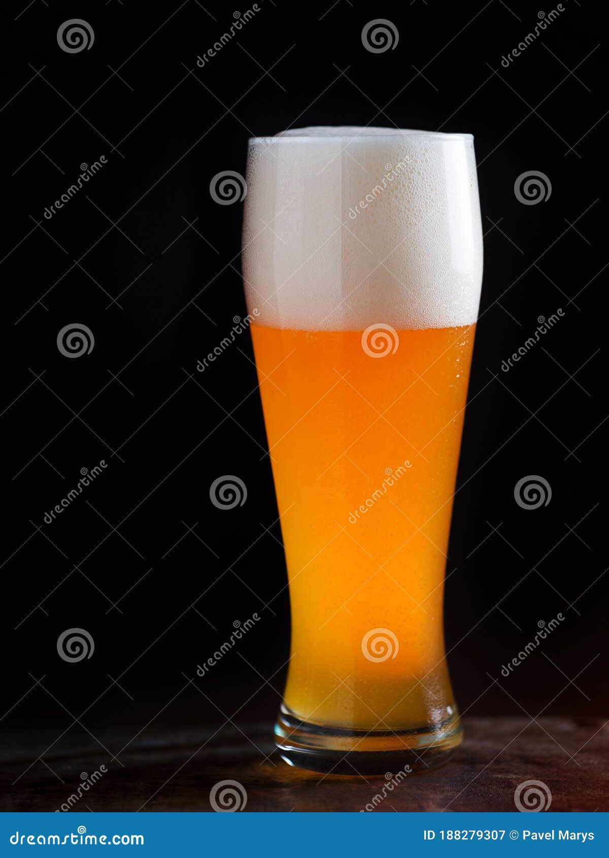 A Glass of Light Beer on a Dark Background Stock Image Image of drink