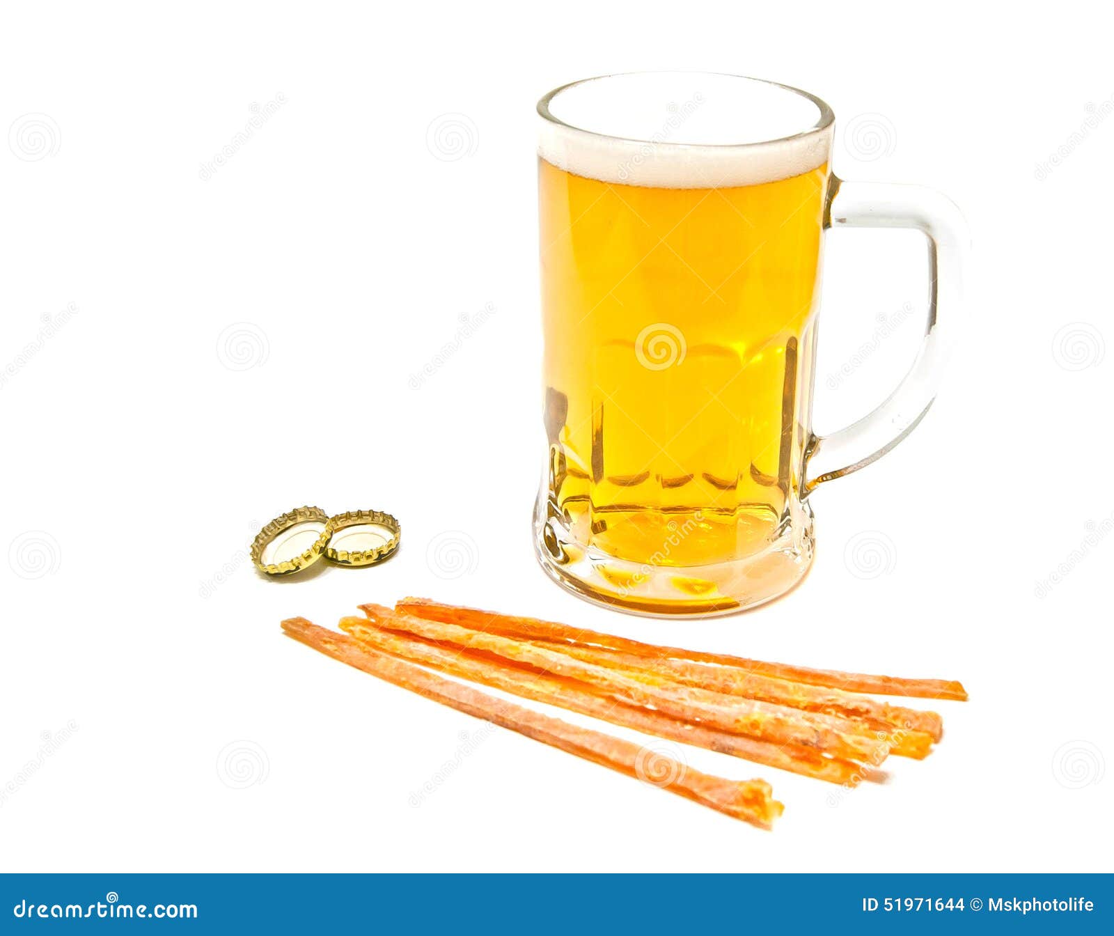 Glass of Light Beer and Fish Snack Stock Photo Image of refreshing