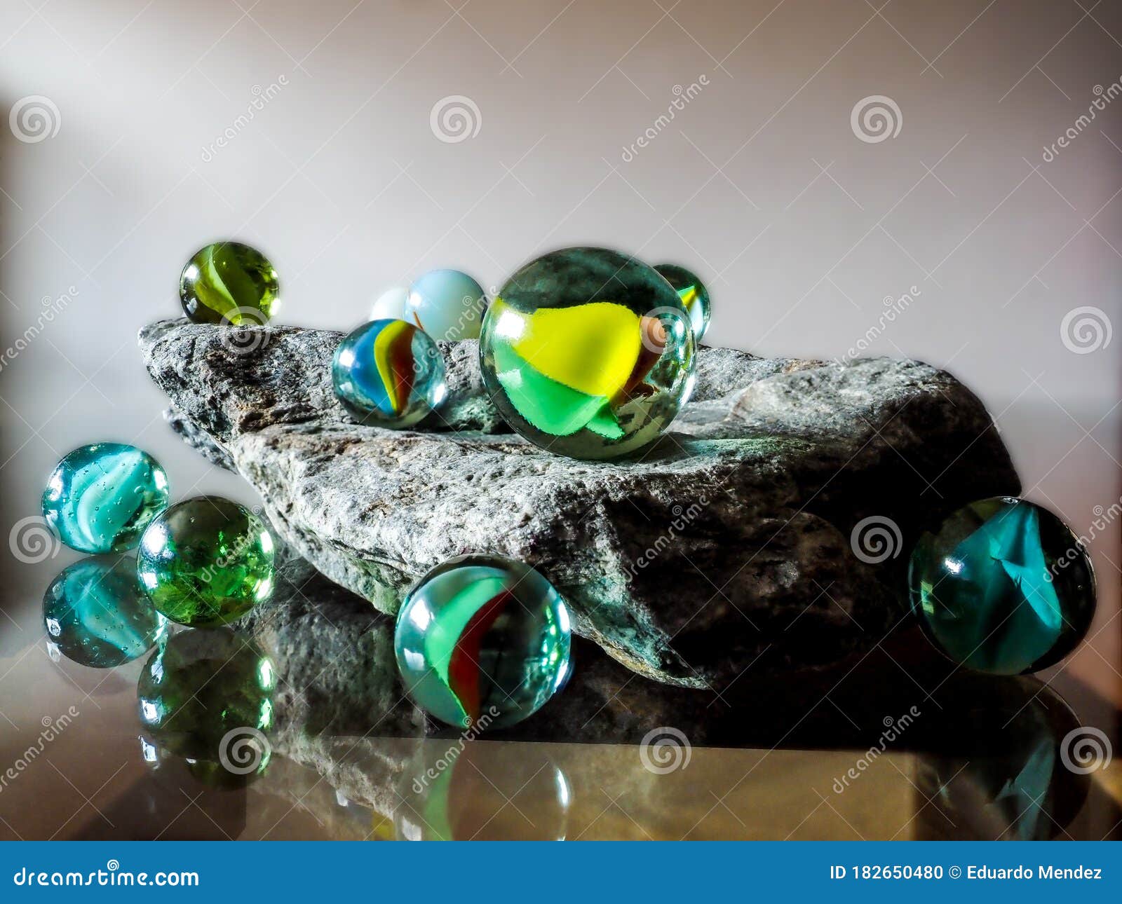 Colored Clear Glass Marbles. Stock Photo Image of orange, play 182650480