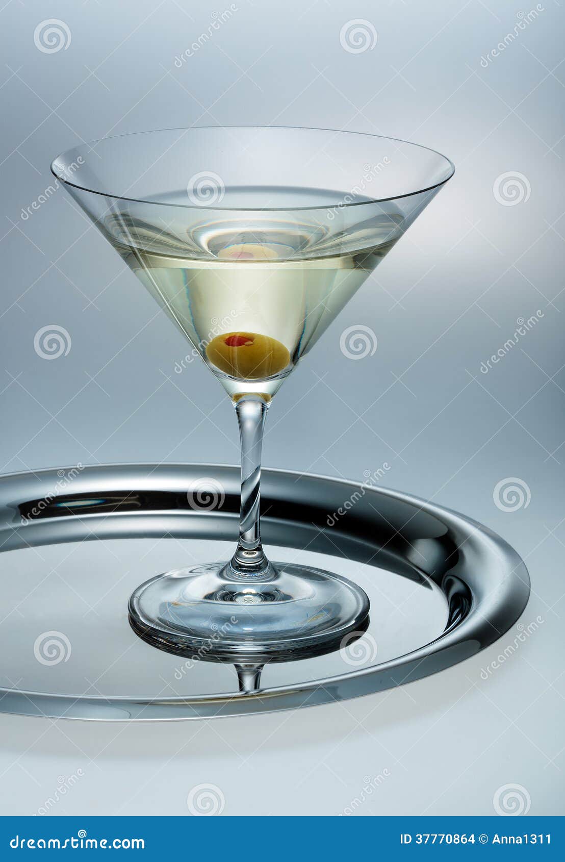 Glass of Martini with Olive Stock Photo Image of alcohol, isolated