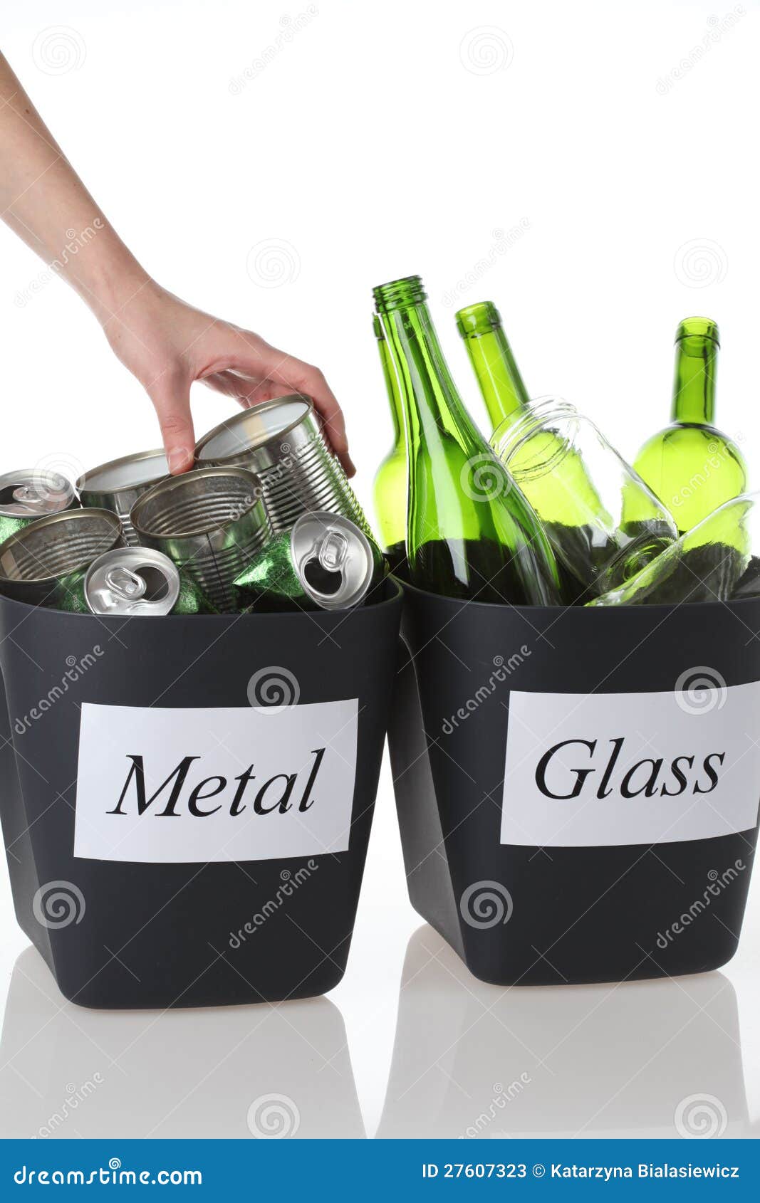 Glass and metal recycling stock image. Image of dropped 27607323