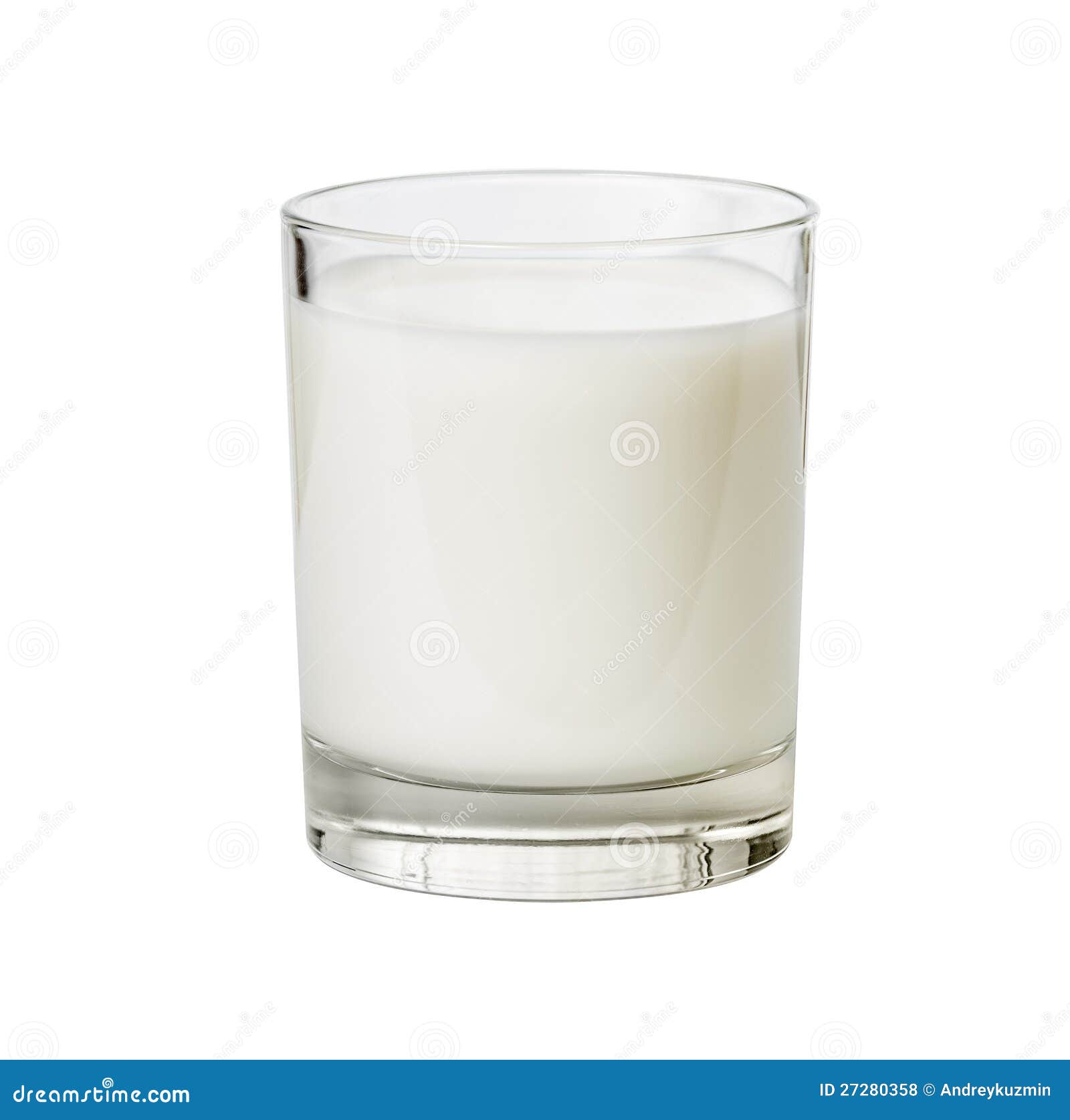 glass of milk  on white